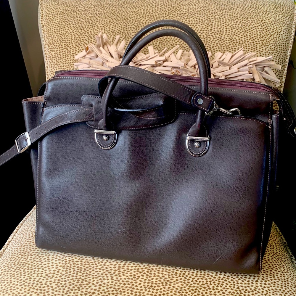 Jack Georges Brown Leather Laptop Satchel